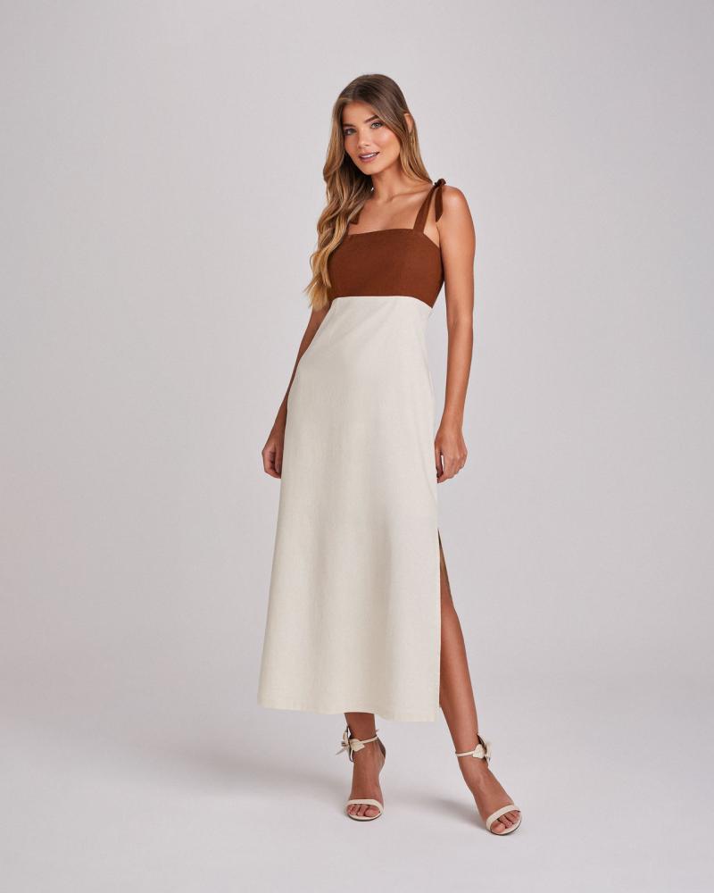 Vestido Long Midi com amarração Vestido Long Midi com amarração